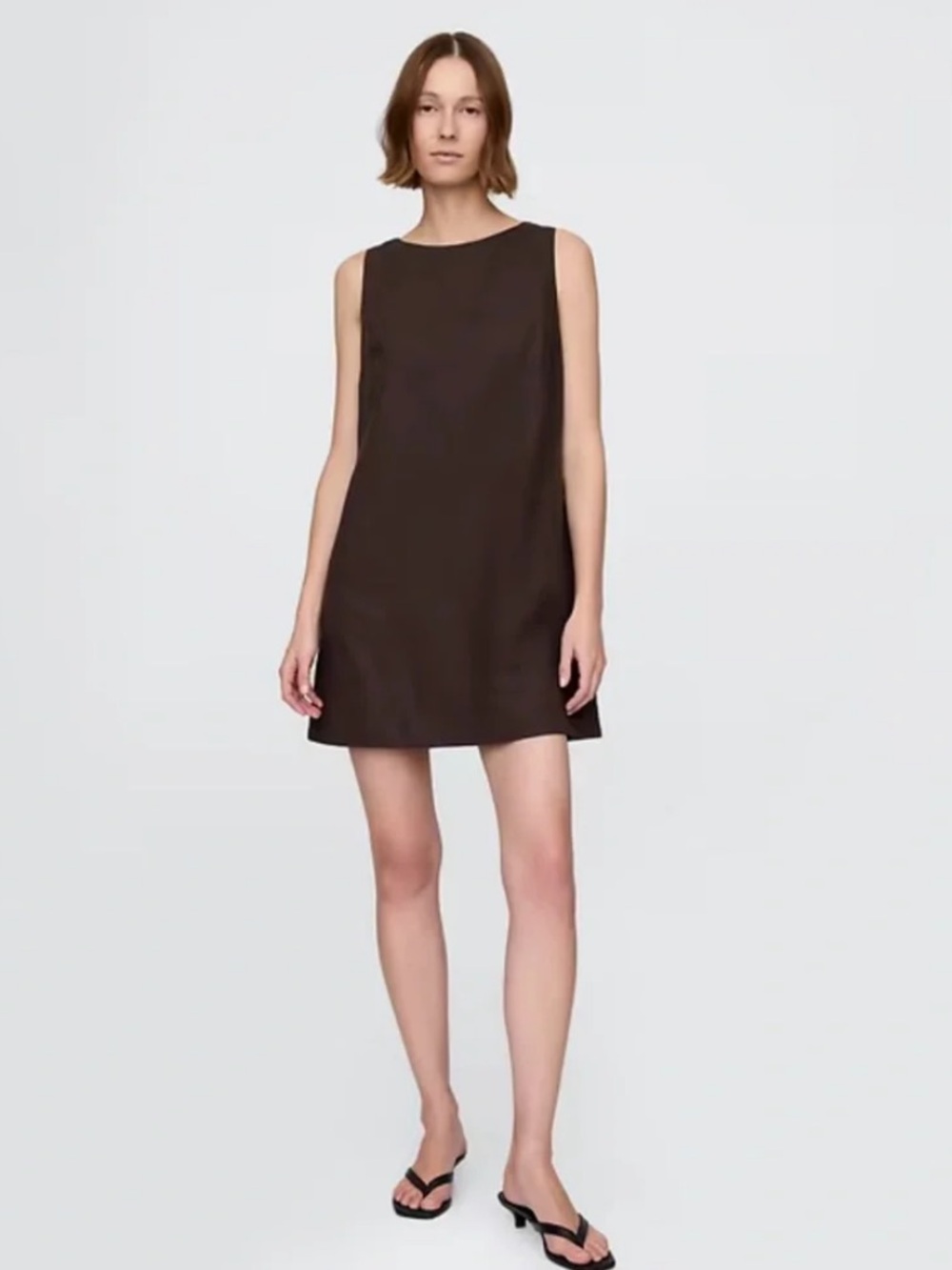GAP Sleeveless Mini Shift Dress - Dark Brown